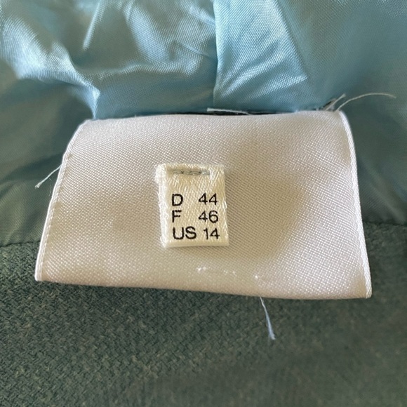 Linen Blazer AKRIS For Bergdorf Goodman Cashmere Linen Aqua Blue Blazer Size 14 - Picture 9 of 11